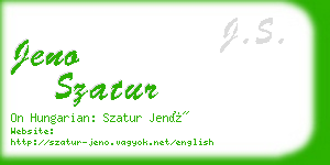 jeno szatur business card